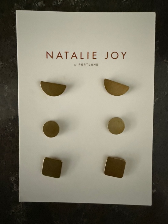 Natalie Joy Jewelry - Natalie Joy Brass Geometric Stud Earring Set - 3 Pairs